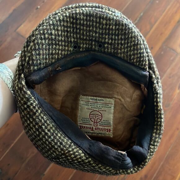 Vintage Harris Tweed 100% wool newsboy cap hat sz 7 3/8 - Picture 5 of 7